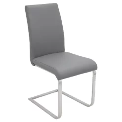 Set Of 2 Foster Contemporary Dining Chair Stainless Steel/Gray - LumiSource