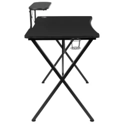 BlackArc Gamma Gaming Desk & Chair Set - Black & Red High Back Gaming Chair With Flip-Up Arms; Desk With Detachable Headphone Hook/Cupholder -Furniture Specialty Store GUEST 96e831a2 aa99 4751 9602 aa2b2bac7a62