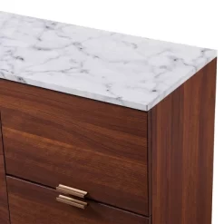 Ashton Sideboard With Faux Marble Top Walnut - Teamson Home -Furniture Specialty Store GUEST 97acf52c 5c93 47a2 b277 a77153ff9e87