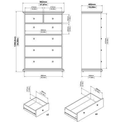 Sonoma 6 Drawer Chest In Black Lead - Tvilum 10 Sonoma 6 Drawer Chest In Black Lead - Tvilum - Image 8