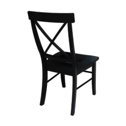 Set Of 2 X Back Chairs With Solid Wood Seats Black - International Concepts -Furniture Specialty Store GUEST 983770e1 b81a 4c1d ba7c 1db28a3ba70f