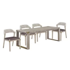 5pc Rectangular Montana Extendable Dining Set With 4 Side Chairs - Boraam