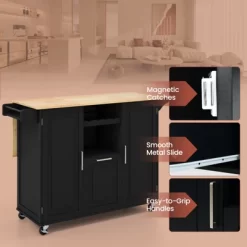 Costway Rolling Kitchen Island Utility Serving Cart With Drop Leaf Wine Rack Drawer -Furniture Specialty Store GUEST 9897090b e344 43b1 8637 439e01e0cf35