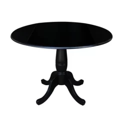 Davidson Round Dual Drop Leaf Pedestal Table Black - International Concepts -Furniture Specialty Store GUEST 9a203637 4a6f 44b0 bf90 39f1986647b0