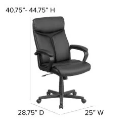 Flash Furniture Raya High Back Black LeatherSoft Executive Swivel Office Chair With Slight Mesh Accent And Arms -Furniture Specialty Store GUEST 9a312695 dc0b 499b ad7a 34a080dc3e96
