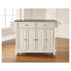 Cambridge Stainless Steel Top Kitchen Island - White - Crosley -Furniture Specialty Store GUEST 9a6d134d 9d1f 45bd 91c1 d527473b54d4