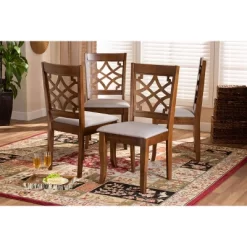 Set Of 4 Mael Fabric Upholstered Wood Dining Chairs Gray/Walnut - Baxton Studio -Furniture Specialty Store GUEST 9a9381fe d5ac 4f58 9f1e fb9aa1437fa9