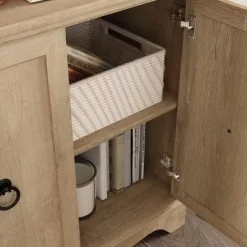 72.32" 3 Open Shelves Adaline Café Library Vertical Bookcase Orchard Oak - Sauder -Furniture Specialty Store GUEST 9af91663 6f48 42d2 a347 a4db0287c129