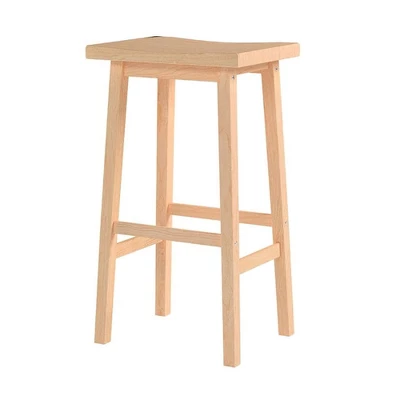 PJ Wood Classic Saddle Seat 24'' Kitchen Bar Counter Stool With Backless Seat & 4 Square Legs, For Homes, Dining Spaces, And Bars, Natural (3 Pack) 5 PJ Wood Classic Saddle Seat 24'' Kitchen Bar Counter Stool With Backless Seat & 4 Square Legs, For Homes, Dining Spaces, And Bars, Natural (3 Pack) - Image 3
