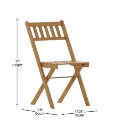 Emma And Oliver Set Of 2 All Natural Weather Resistant Acacia Wood Folding Patio Bistro Chairs In A Natural Finish With Protective Teak Oil Layer -Furniture Specialty Store GUEST 9c296413 95bf 49c0 a8be bd3e89959aa6