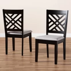 2pc Caron Upholstered Wood Dining Chair Set - Baxton Studio -Furniture Specialty Store GUEST 9c6c959a 87aa 45b6 af62 9aee0483c2e8