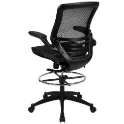 Emma And Oliver Mid-Back Transparent Mesh Drafting Chair With Flip-Up Arms -Furniture Specialty Store GUEST 9c8c0e99 b318 4f0d 8828 edc63d401f9c