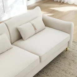 80.3" Modern Velvet Tufted Sofa With 2 Pillows And Gold Legs - ModernLuxe -Furniture Specialty Store GUEST 9ca2f05f 1a91 40b3 848b 131c6c5d8ce6