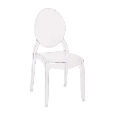 Emma And Oliver Set Of 4 Multifunctional Transparent Polycarbonate Resin Stacking Accent Chair With Extra Wide Seat For Vanity, Dining Room, Bedroom & Outdoor Events 4 Emma And Oliver Set Of 4 Multifunctional Transparent Polycarbonate Resin Stacking Accent Chair With Extra Wide Seat For Vanity, Dining Room, Bedroom & Outdoor Events - Image 2