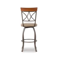 29" Carter Swivel Barstool Metal/Tan/Cherry - Powell Company -Furniture Specialty Store GUEST 9d5d2c37 fe32 4c4f aa6c 8ea08fd474b2