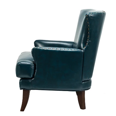Jorge Vegan Leather Armchair With Nailhead Trim | Karat Home 4 Jorge Vegan Leather Armchair With Nailhead Trim | Karat Home - Image 2