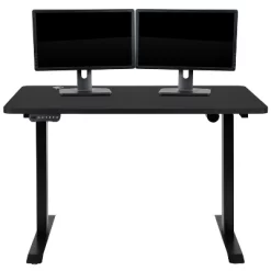 Flash Furniture 48" Wide Black Electric Height Adjustable Standing Desk With Mid-Back Black LeatherSoft And Chrome Executive Swivel Office Chair -Furniture Specialty Store GUEST 9f0dcf3b f92a 4c7c 91a1 bdb3fc28cdd1 1