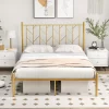 Costway Full/Queen/Twin Size Metal Platform Bed Frame Vintage Headboard Mattress Foundation Gold -Furniture Specialty Store GUEST 9f21b017 0a03 43af ba9b 119061251802