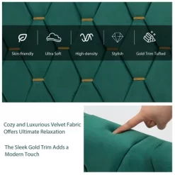 Costway Upholstered Platform Bed Frame Adjustable Headboard Footboard Modern Green -Furniture Specialty Store GUEST 9f543863 fcc4 428e a634 9d5bbf66cd6d