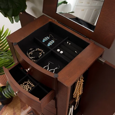 Francesca Jewelry Armoire Merlot Brown - Powell Company 14 Francesca Jewelry Armoire Merlot Brown - Powell Company - Image 12