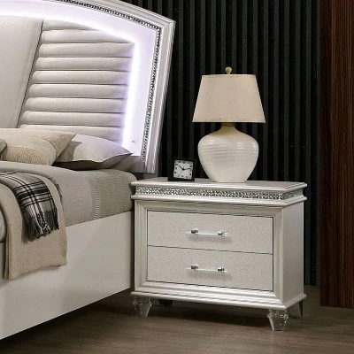 3pc California King Granite Bedroom Set With Nightstand And Chest Pearl White - HOMES: Inside + Out 9 3pc California King Granite Bedroom Set With Nightstand And Chest Pearl White - HOMES: Inside + Out - Image 7