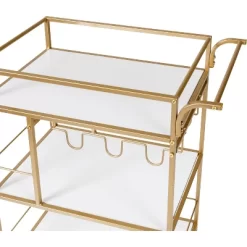 Honey-Can-Do 3 Tier Bar Cart Gold/White -Furniture Specialty Store GUEST 9faeb5f9 50e6 44e9 9c57 b717247917d1