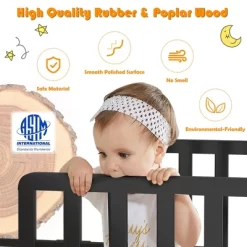 Costway Kids Toddler Wood Bed Bedroom Furniture W/ Guardrails Black/Brown/Grey/White 19 Costway Kids Toddler Wood Bed Bedroom Furniture W/ Guardrails Black/Brown/Grey/White -Furniture Specialty Store GUEST 9fe8a01b cd32 4199 97ba d0ae79403271