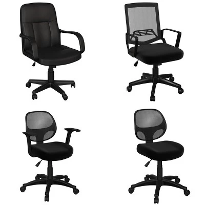 Office Chair - Adjustable Height Computer Chair With Wheels, Square Tilting Mesh Back, Foam Seat, Arms, Swivels In 360-Degrees By Lavish Home (Black) 7 Office Chair - Adjustable Height Computer Chair With Wheels, Square Tilting Mesh Back, Foam Seat, Arms, Swivels In 360-Degrees By Lavish Home (Black) - Image 5