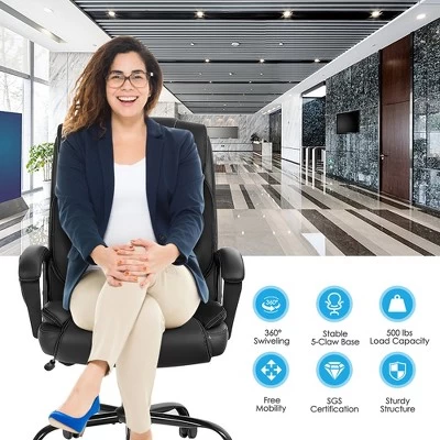 Costway Big & Tall 500lb Massage Office Chair E Xecutive PU Leather Computer Desk Chair 9 Costway Big & Tall 500lb Massage Office Chair E Xecutive PU Leather Computer Desk Chair - Image 7