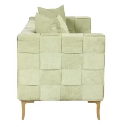 80.5" Modern Upholstered Sofa With Golden Metal Legs And 4 Pillows-ModernLuxe -Furniture Specialty Store GUEST a141f5c7 5cdc 416b 8a57 386f2acbc063