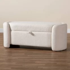 Oakes Boucle Upholstered Storage Bench Ivory - Baxton Studio -Furniture Specialty Store GUEST a1549988 8a3d 4885 84eb 6d42eaa4521b