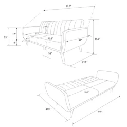 Brittany Futon Convertible Sofa Faux Leather - Novogratz -Furniture Specialty Store GUEST a15f132f d654 4114 92a5 847307a3f39a