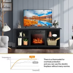 Costway 58'' 2-Tier Fireplace TV Stand W/18'' Electric Fireplace Up To 65'' -Furniture Specialty Store GUEST a279ec6e 73fe 48c3 9601 79d99889917d