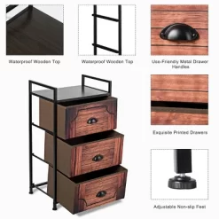Costway 3 Drawer Fabric Dresser Storage Sturdy Steel Frame Closet -Furniture Specialty Store GUEST a281e8aa 9b0a 416a b486 15ab5104928e