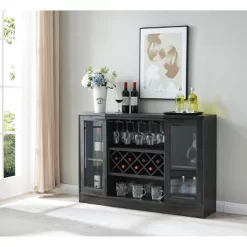 Home Source Jill Zarin Bar Cabinet With Curved Glass Doors -Furniture Specialty Store GUEST a2a2059e c5ab 4713 bd1a 724ae23a89df