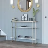 RealRooms Olten Console Sofa Table With 3 Open Shelves And Gold Metal Frame, White -Furniture Specialty Store GUEST a318682e db5f 4df8 be7d 83778ae54bb3