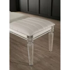 Simple Relax Leatherette And Acrylic Bench In Pearl White Finish -Furniture Specialty Store GUEST a3e8c6d9 46d7 40e4 992b 81013886bdf7