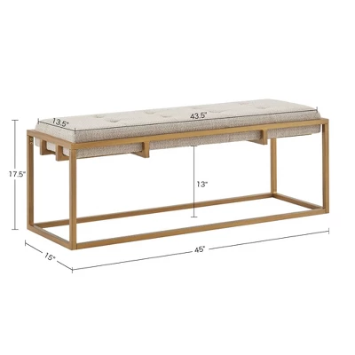 Padma Accent Bench Brown/Antique Bronze - Madison Park 9 Padma Accent Bench Brown/Antique Bronze - Madison Park - Image 7