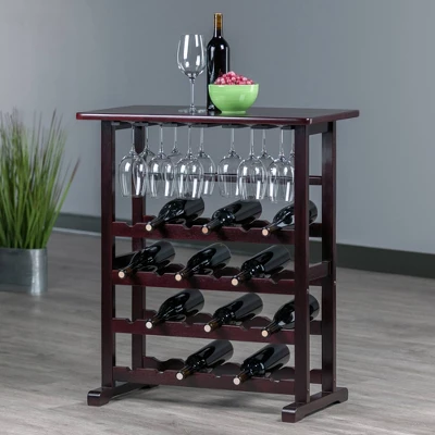 Vinny Wine Rack Espresso Dark Espresso - Winsome 8 Vinny Wine Rack Espresso Dark Espresso - Winsome - Image 6
