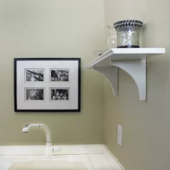 7.5" X 35" Mission Shelf With Bracket White - InPlace -Furniture Specialty Store GUEST a52b998b c844 47cd b015 2be460c71b3c