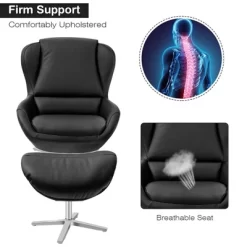 Costway Swivel Rocking Chair Top Grain Leather Lounge Armchair W/Ottoman 19 Costway Swivel Rocking Chair Top Grain Leather Lounge Armchair W/Ottoman -Furniture Specialty Store GUEST a5e5f66e c1a1 483b be5c aeb4c8fc0cbd