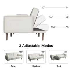 Convertible Futon Sofa Bed With Wooden Legs - ModernLuxe -Furniture Specialty Store GUEST a6435b2a 5f55 4bfe a975 c219573059c5