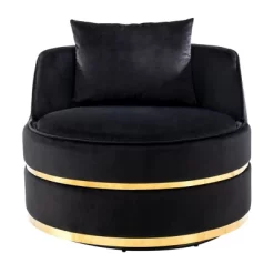 360 Degree Swivel Accent Chair, Velvet Upholstered Barrel Chair With Cushion-ModernLuxe -Furniture Specialty Store GUEST a6536d52 c5e2 41fa b51c c348955a965c