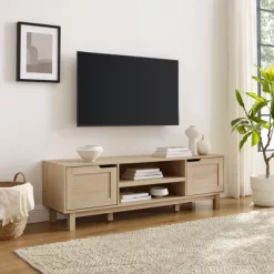 Modern Transitional 2 Door Storage TV Stand For TVs Up To 65" - Saracina Home