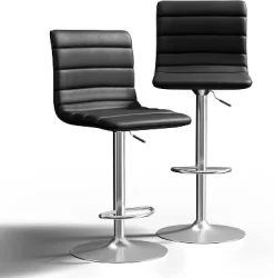 Hywela Bar Stools, Modern PU Leather Adjustable Swivel Barstools, Armless Kitchen Island Counter Bar Stools With Bigger Base, Set Of 2,Stylish- The Pop Home -Furniture Specialty Store GUEST a6fe3ea5 3450 47be bd13 1b45f2218710