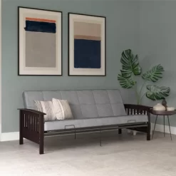 Full Brixen Wood Arm Metal Futon Frame With 6" Mattress - Room & Joy -Furniture Specialty Store GUEST a7595a38 366b 4b22 9b5b 798acbdabdad