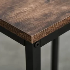 HOMCOM Industrial 3 Piece Dining Table Set, Counter Height Bar Table And Chairs Set, Kitchen Bistro Table Set With Storage Shelf And Stools, Brown -Furniture Specialty Store GUEST a7967daf d1c0 43e6 b8da 75e880d7c18b