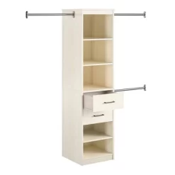 Kelly 5 Shelf 2 Drawer Closet Organizer With 3 Adjustable Hanging Rods Ivory Oak - Novogratz -Furniture Specialty Store GUEST a7c5268b 3c71 42b1 8b32 b7259df7cad1