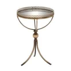 Metal And Glass Round Pedestal Table Gold - Olivia & May 35 Metal And Glass Round Pedestal Table Gold - Olivia & May -Furniture Specialty Store GUEST a7c9424c 0e16 4401 8a01 934d270ed182