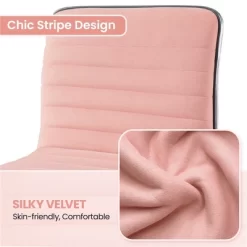 Yaheetech Velvet Low Back Armless Desk Chair Office Chair With Wheels -Furniture Specialty Store GUEST a7de2d63 953b 4e55 8426 f5d3911ab21d